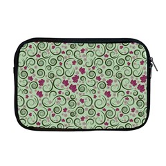 Swirls Foliage Leaves Green Apple Macbook Pro 17  Zipper Case