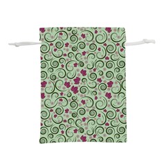 Swirls Foliage Leaves Green Lightweight Drawstring Pouch (s)