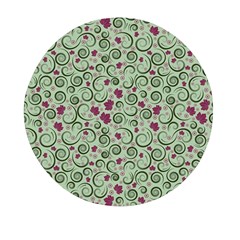 Swirls Foliage Leaves Green Mini Round Pill Box (pack Of 5)