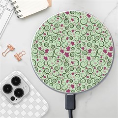 Swirls Foliage Leaves Green Wireless Fast Charger(white)