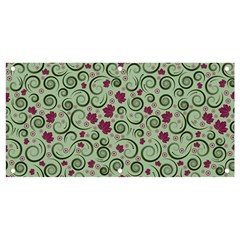 Swirls Foliage Leaves Green Banner And Sign 4  X 2 