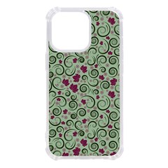 Swirls Foliage Leaves Green Iphone 13 Pro Tpu Uv Print Case