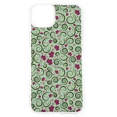 Swirls Foliage Leaves Green Iphone 15 Tpu Uv Print Case