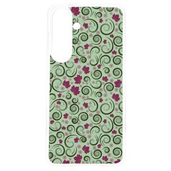 Swirls Foliage Leaves Green Samsung Galaxy S24 6 2 Inch Tpu Uv Case by Maspions