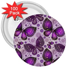 Butterflies Butterfly Insect Animal Nature 3  Buttons (100 Pack)  by Maspions