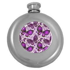 Butterflies Butterfly Insect Animal Nature Round Hip Flask (5 Oz)