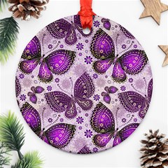 Butterflies Butterfly Insect Animal Nature Round Ornament (two Sides) by Maspions