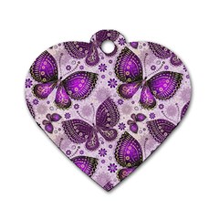 Butterflies Butterfly Insect Animal Nature Dog Tag Heart (two Sides) by Maspions