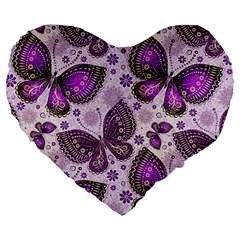 Butterflies Butterfly Insect Animal Nature Large 19  Premium Heart Shape Cushions by Maspions