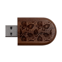 Butterflies Butterfly Insect Animal Nature Wood Oval Usb Flash Drive