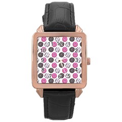 Pattern Seamless Design Decorative Rose Gold Leather Watch  by Maspions