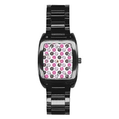 Pattern Seamless Design Decorative Stainless Steel Barrel Watch