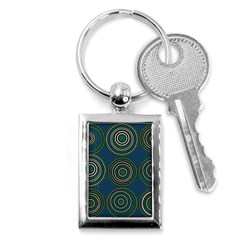 Mazipoodles Retro Circles Revisited- Teal Green White  Key Chain (rectangle) by Mazipoodles