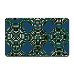 Mazipoodles Retro Circles Revisited- Teal Green White  Magnet (rectangular) by Mazipoodles