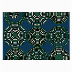 Mazipoodles Retro Circles Revisited- Teal Green White  Large Glasses Cloth (2 Sides) by Mazipoodles