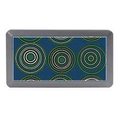 Mazipoodles Retro Circles Revisited- Teal Green White  Memory Card Reader (mini) by Mazipoodles