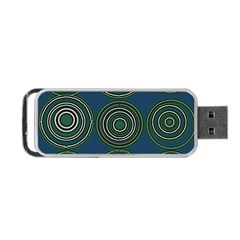 Mazipoodles Retro Circles Revisited- Teal Green White  Portable Usb Flash (two Sides) by Mazipoodles