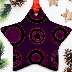 Mazipoodles Retro Circles Revisited - Blackcurrant Blackcherry Black Ornament (star)