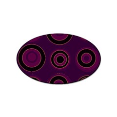 Mazipoodles Retro Circles Revisited - Blackcurrant Blackcherry Black Sticker (oval)