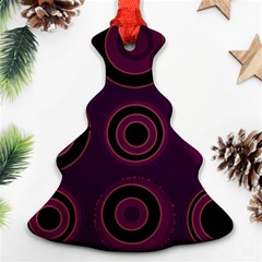 Mazipoodles Retro Circles Revisited - Blackcurrant Blackcherry Black Christmas Tree Ornament (two Sides)