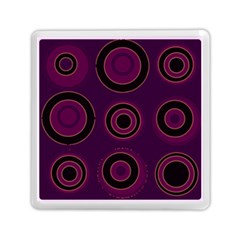 Mazipoodles Retro Circles Revisited - Blackcurrant Blackcherry Black Memory Card Reader (square) by Mazipoodles