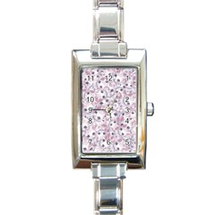 Sweet Kawaii Kitty Pattern (ai) Bk Rectangle Italian Charm Watch by dflcprintsclothing