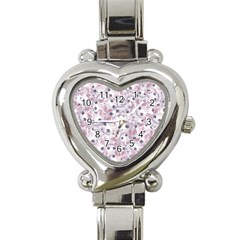 Sweet Kawaii Kitty Pattern (ai) Bk Heart Italian Charm Watch by dflcprintsclothing