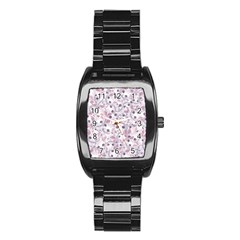 Sweet Kawaii Kitty Pattern (ai) Bk Stainless Steel Barrel Watch by dflcprintsclothing