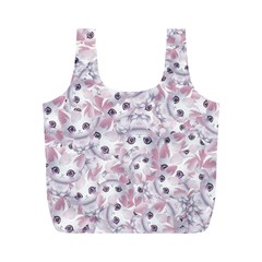 Sweet Kawaii Kitty Pattern (ai) Bk Full Print Recycle Bag (m) by dflcprintsclothing