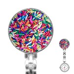 Colorful Candy Texture, Close-up Stainless Steel Nurses Watch Front