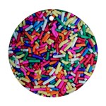 Colorful Candy Texture, Close-up Round Ornament (Two Sides) Front