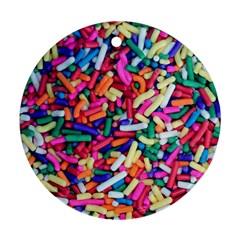 Colorful Candy Texture, Close-up Ornament (round)