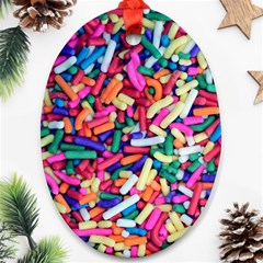 Colorful Candy Texture, Close-up Oval Ornament (two Sides)