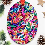 Colorful Candy Texture, Close-up Oval Ornament (Two Sides) Front