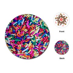 Colorful Candy Texture, Close-up Playing Cards Single Design (round)