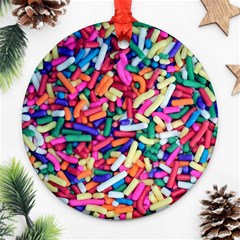 Colorful Candy Texture, Close-up Round Ornament (two Sides)