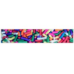 Colorful Candy Texture, Close-up Large Premium Plush Fleece Scarf 