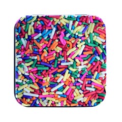 Colorful Candy Texture, Close-up Square Metal Box (black)