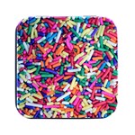 Colorful Candy Texture, Close-up Square Metal Box (Black) Front