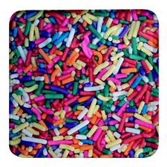 Colorful Candy Texture, Close-up Square Glass Fridge Magnet (4 Pack) by kyorashop23