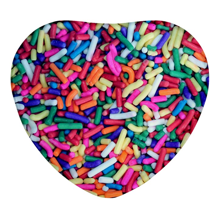 Colorful Candy Texture, Close-up Heart Glass Fridge Magnet (4 pack)