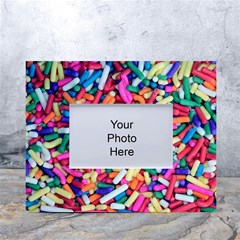 Colorful Candy Texture, Close-up White Tabletop Photo Frame 4 x6  by kyorashop23