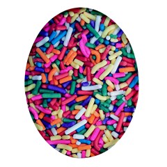 Colorful Candy Texture, Close-up Oval Glass Fridge Magnet (4 Pack) by kyorashop23