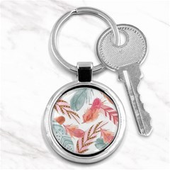 Feathers, Boho, Cute, Feather, Pastel Key Chain (round) by kyorashop23