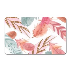 Feathers, Boho, Cute, Feather, Pastel Magnet (rectangular) by kyorashop23