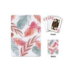 Feathers, Boho, Cute, Feather, Pastel Playing Cards Single Design (mini) by kyorashop23