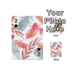 Feathers, Boho, Cute, Feather, Pastel Playing Cards 54 Designs (mini)