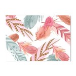 Feathers, Boho, Cute, Feather, Pastel Crystal Sticker (A4) Front