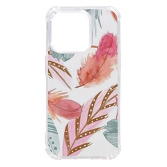 Feathers, Boho, Cute, Feather, Pastel Iphone 14 Pro Tpu Uv Print Case by kyorashop23