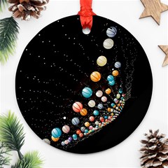 Ballons Night Party Round Ornament (two Sides)